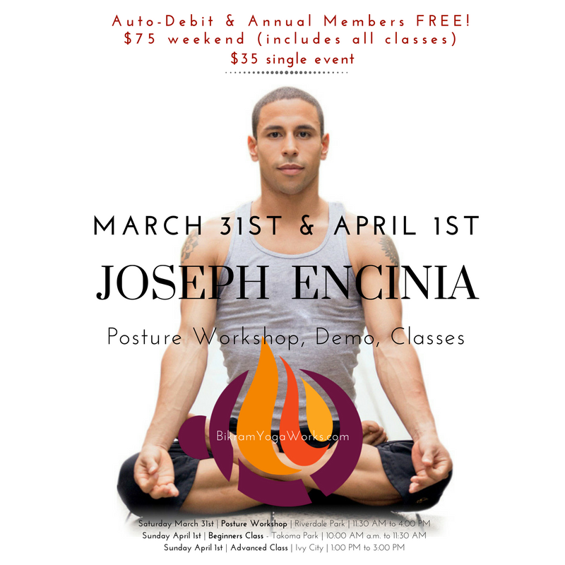 Washington DC Area, Bikram Yoga Works | March 31 – April 1, 2018 | Original 26 & 2 Beginners Series Yoga Workshop